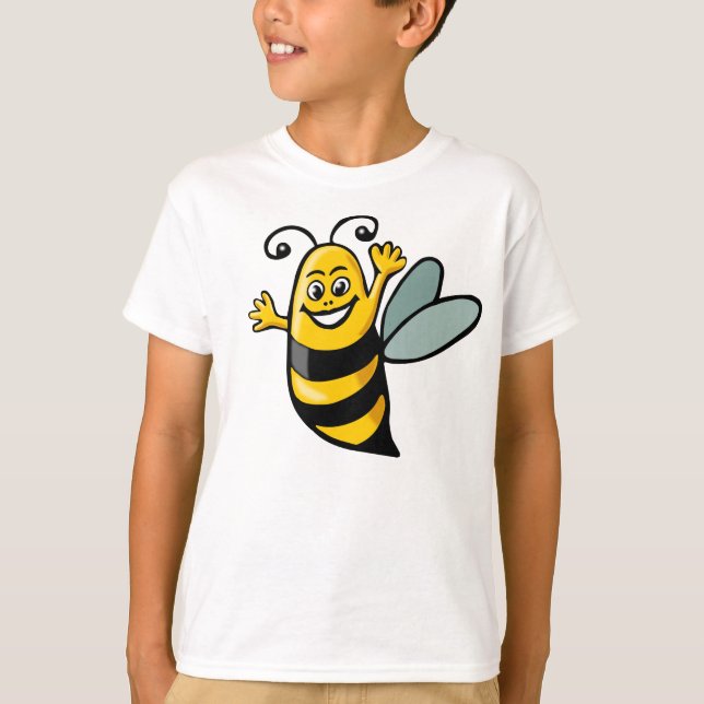 Lycklig Bee - Anpassad T Shirt (Framsida)