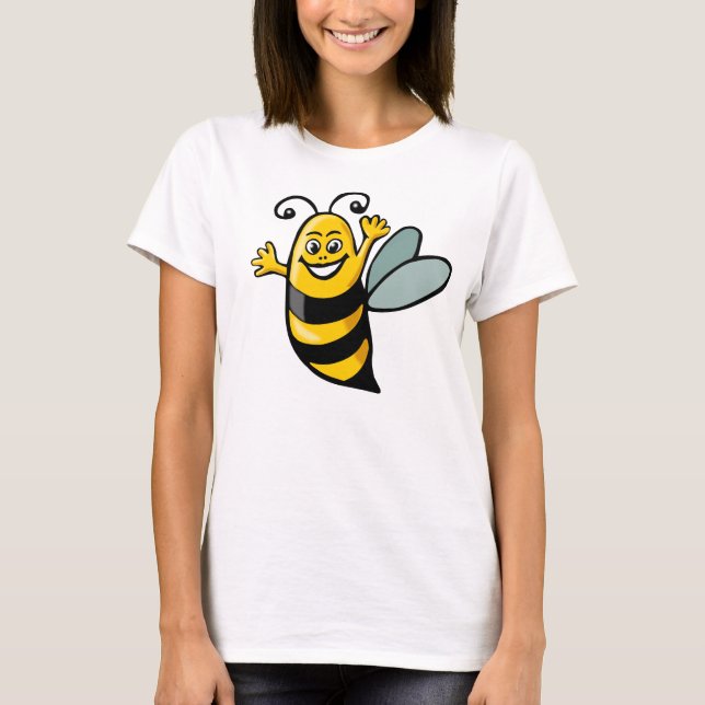 Lycklig Bee - Anpassad T Shirt (Framsida)