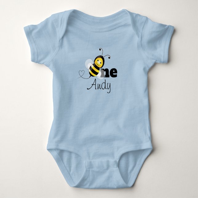 Lycklig Bee Birthday shirt Ett år gammal T (Framsida)