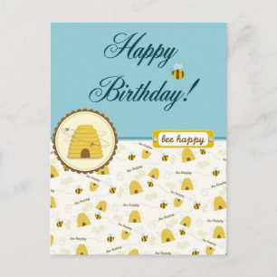 Lycklig Bee Birthday! Vykort