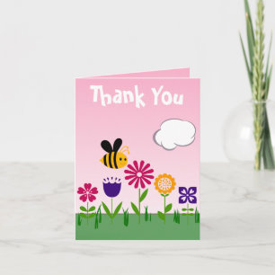 Lycklig Bee Blomsterträdgård Anpassningsbar BIRTHD Tack Kort
