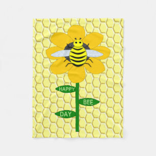 Lycklig Bee Day Birthday Bumblebee Fleecefilt