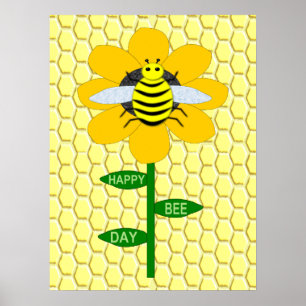 Lycklig Bee Day Birthday Bumblebee Poster