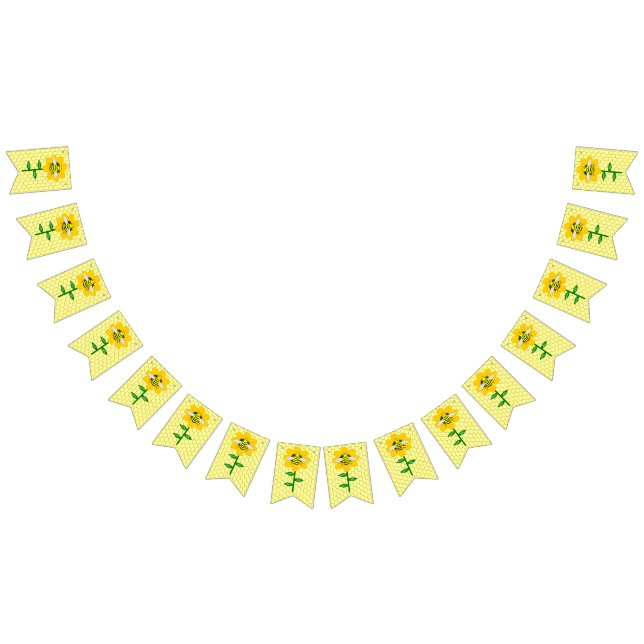 Lycklig Bee Day Birthday Bumblebee Vimplar (Alla)