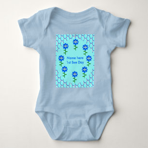 Lycklig Bee Day Boy Blue Birthday Bumblebee Anpass T Shirt