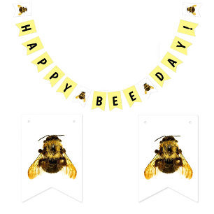 Lycklig Bee Day BumbleBee Birthday Vimplar