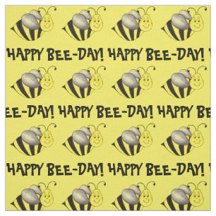 Lycklig Bee Day Gult Bumblebee Honeybee Birthday Tyg