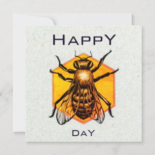 Lycklig Bee Day Modern Funny Honungsbin Birthday C Inbjudningar