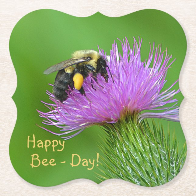 Lycklig Bee Day Underlägg Papper (Framsida)