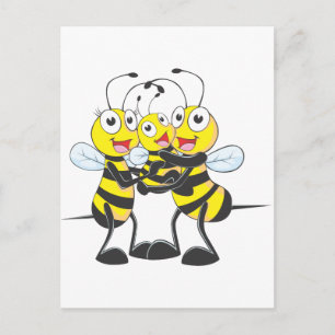 Lycklig Bee-familjen Vykort