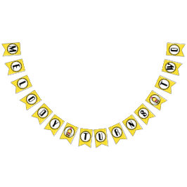 Lycklig Bee Girl Birthday Bunting Flagga