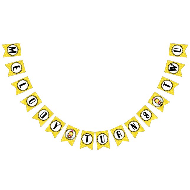 Lycklig Bee Girl Birthday Bunting Flagga (Alla)