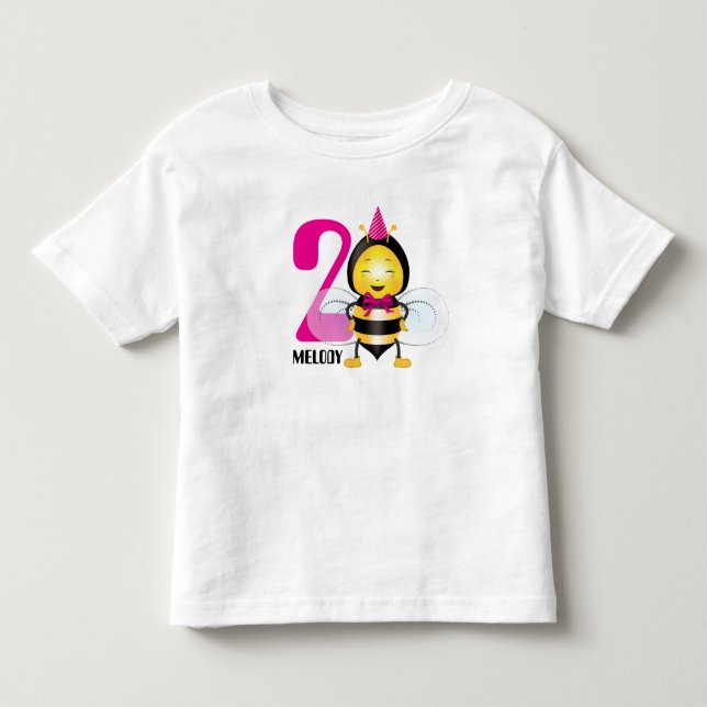 Lycklig Bee Girl T-Shirt for Girl (Framsida)