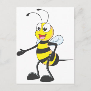 Lycklig Bee-pekande Vykort