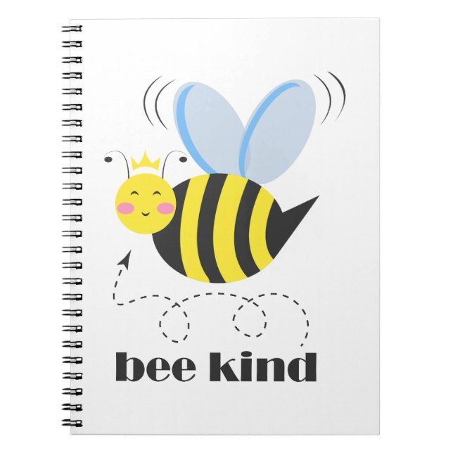 Lycklig bee prinsessan med krona och slogan Bee Ki Anteckningsbok (Framsidan)