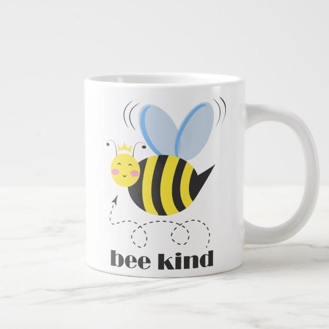 Lycklig bee prinsessan med krona och slogan Bee Ki Jumbo Mugg (Höger)