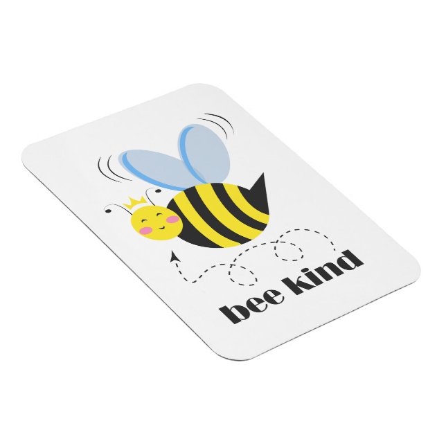 Lycklig bee prinsessan med krona och slogan Bee Ki Magnet (Högersidan)