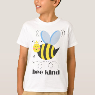 Lycklig bee prinsessan med krona och slogan Bee Ki T Shirt