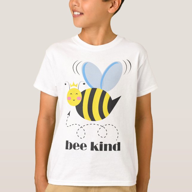 Lycklig bee prinsessan med krona och slogan Bee Ki T Shirt (Framsida)
