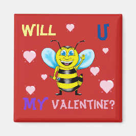Lycklig Bee Valentines Magnet