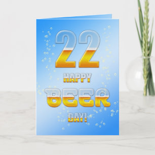 Lycklig Beer Day 22nd-födelsedagskort Kort