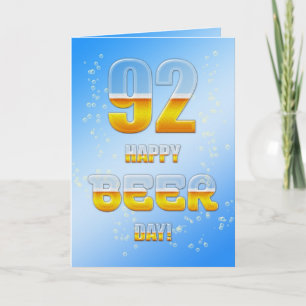 Lycklig Beer Day 92 nd födelseattest Kort