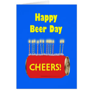 Lycklig Beer Day Birthday Hälsningskort