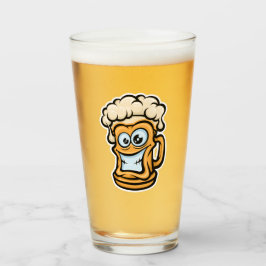 Lycklig Beer Mugg, Lusnyillustration Glaskopp