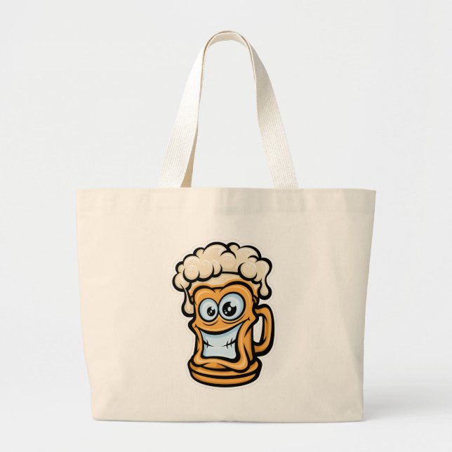 Lycklig Beer Mugg, Lusnyillustration Jumbo Tygkasse (Framsidan)