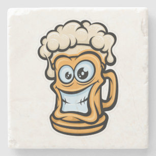 Lycklig Beer Mugg, Lusnyillustration Stenunderlägg