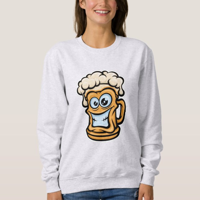 Lycklig Beer Mugg, Lusnyillustration T Shirt (Framsida)
