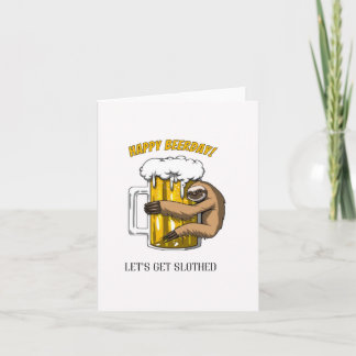 Lycklig Beerday Funny födelsedagskort Kort