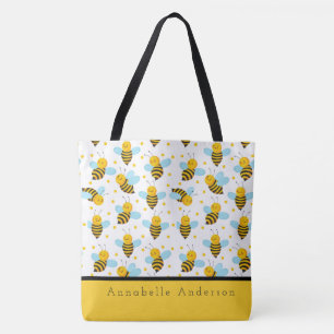Lycklig Bees Personalize Tote Bag Tygkasse