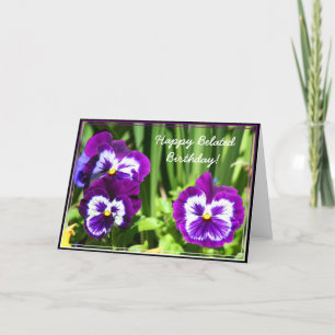 Lycklig Beläggs Lila Pansies-kort Kort