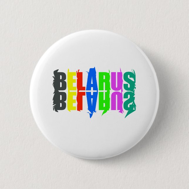 Lycklig Belarus Colorful Brev Knapp (Framsida)