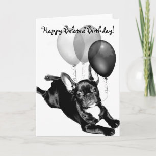 Lycklig Belastad Birthday Fransk Bulldog Kort