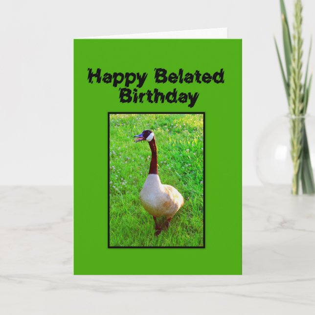 Lycklig Belastat Birthday Honking Goose Kort (Framsida)