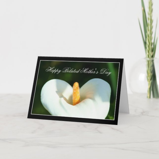 Lycklig Belated Mors dag Calla Lily-kort Kort (Framsida)