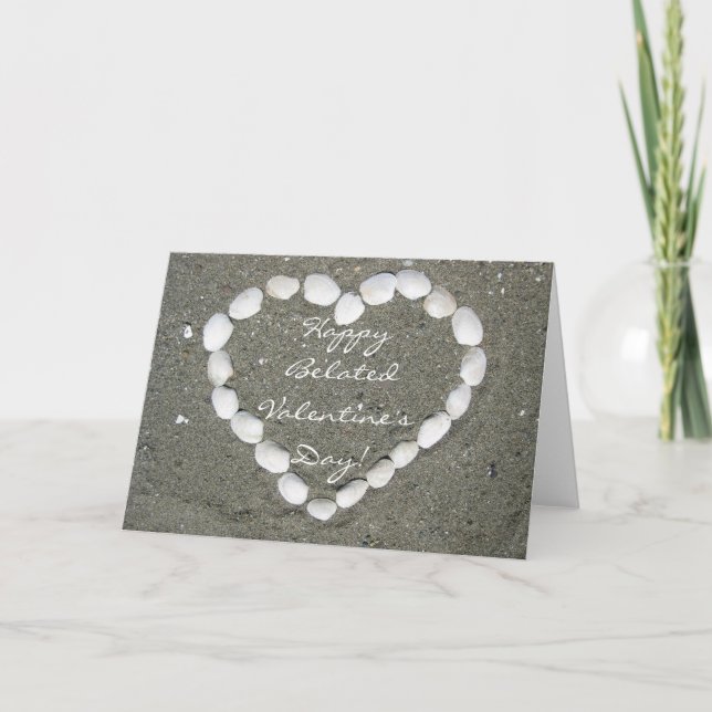 Lycklig Belated Valentine Day Seashell clam Card Helgkort (Framsida)