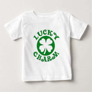 Lycklig berlockgrönt/vit cirklar t-shirt