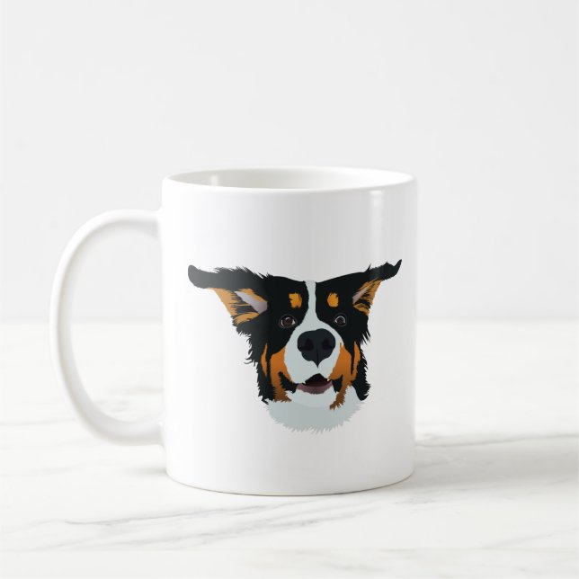 Lycklig Bernese Mountain Hund Kaffemugg (Vänster)