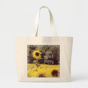 Lycklig Bible Verse med solblommor Jumbo Tygkasse