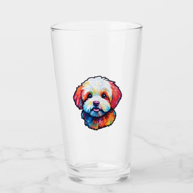 Lycklig bichon frize glaskopp (Framsida)