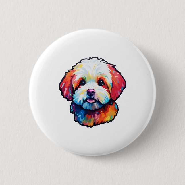 Lycklig bichon frize knapp (Framsida)