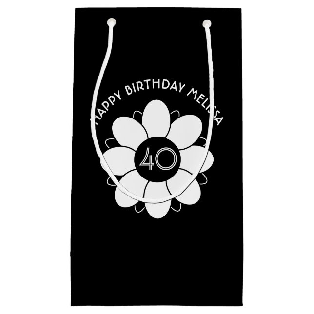 Lycklig Big 40 Birthday Blommigt Design Mönster Bl (Framsidan)