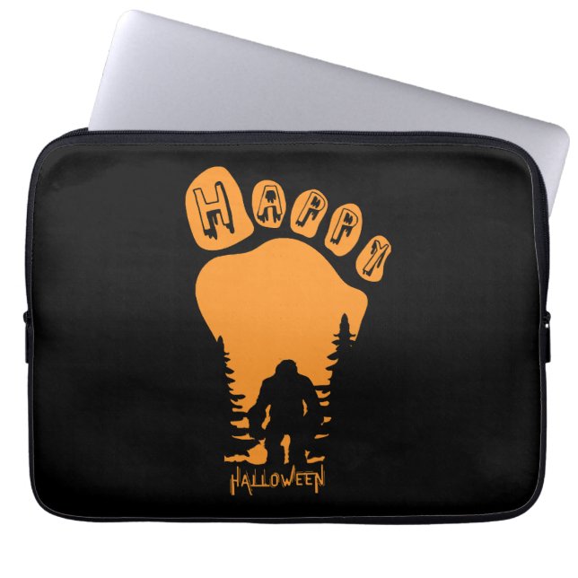 Lycklig Big Foot Halloween Laptop Fodral (Framsidan)
