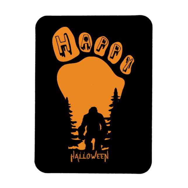 Lycklig Big Foot Halloween Magnet (Vertikal)
