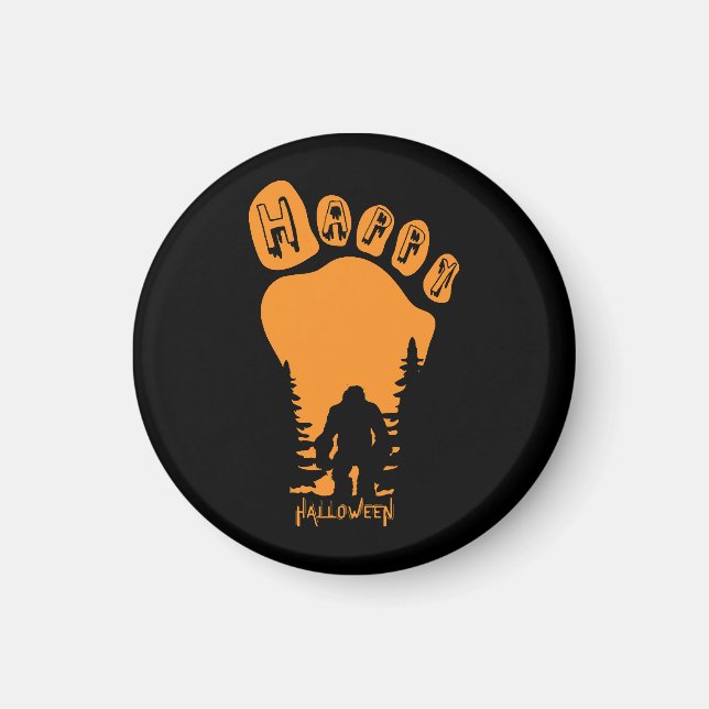 Lycklig Big Foot Halloween Magnet (Framsidan)