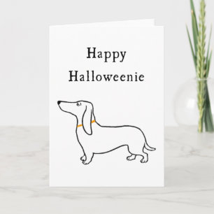 Lycklig bil för Halloweenie Halloween taxhälsning Kort