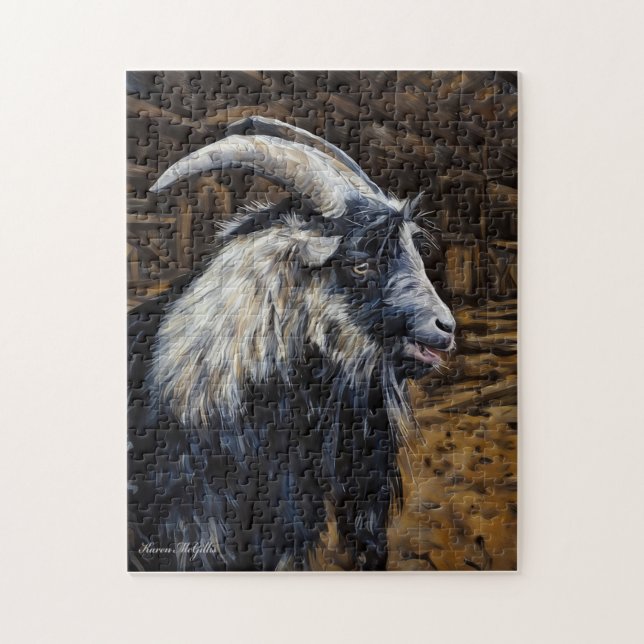 Lycklig Billy Goat Pussel (Vertikal)